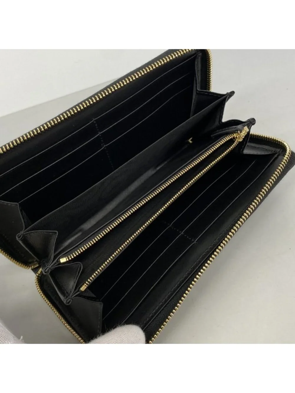 Gucci Wallet Leather Black Gold - Picture 3 of 6